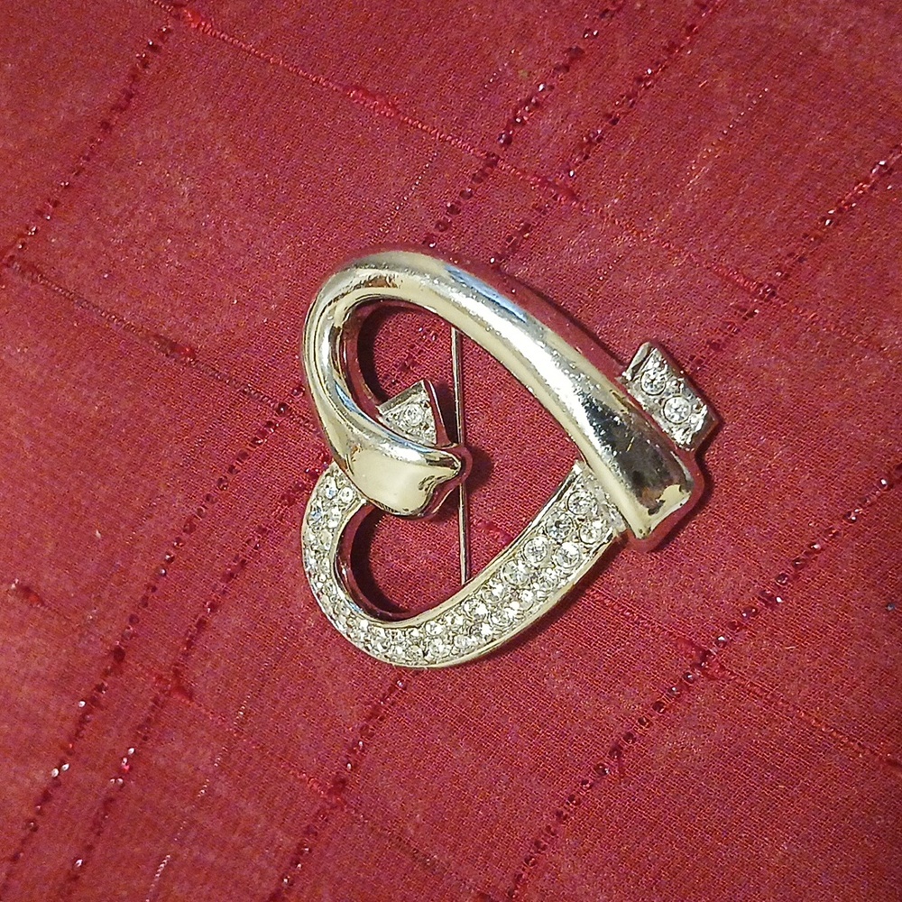Swarovski Crystal Heart Brooch - Picture 2 of 6